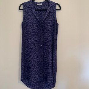 Equipment Purple Leopard Print Silk Shirtdress